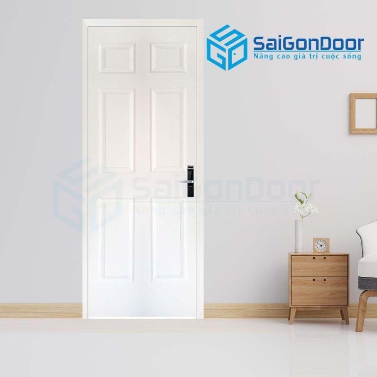 Mẫu cửa gỗ phòng ngủ màu trắng sữa Mẫu cửa gỗ phòng ngủ màu trắng sữa
