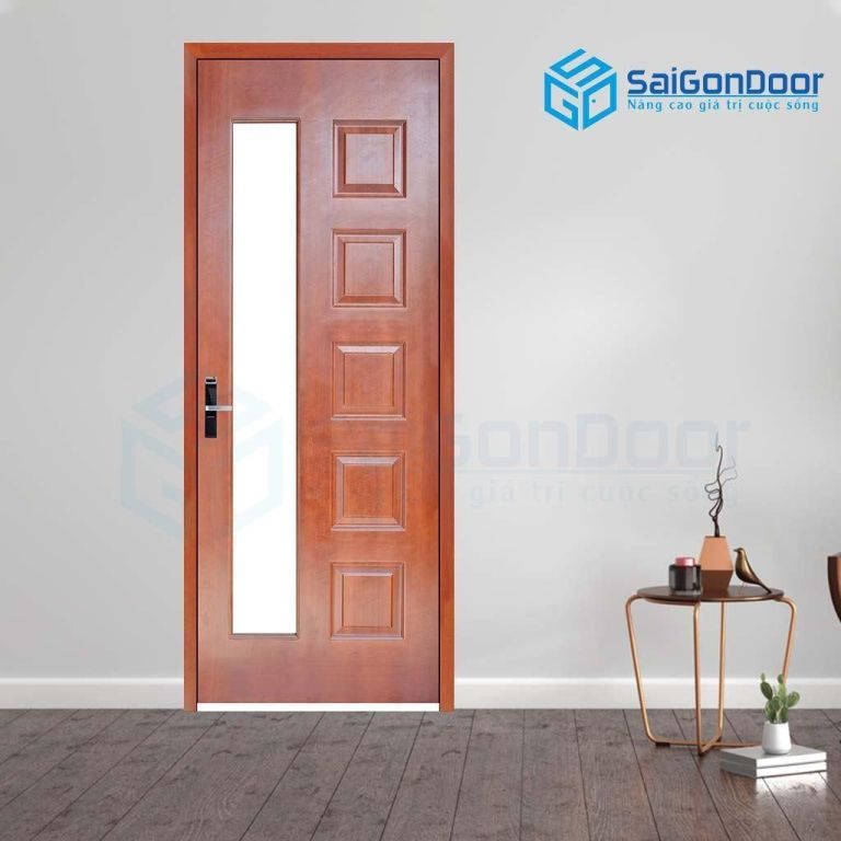 Mẫu cửa gỗ cao cấp kết hợp ô kính mờ Các dạng cửa gỗ cao cấp
