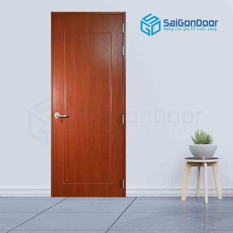 Mẫu cửa nhựa vân gỗ màu gụ ấm áp các mẫu cửa nhựa cao cấp chất lượng