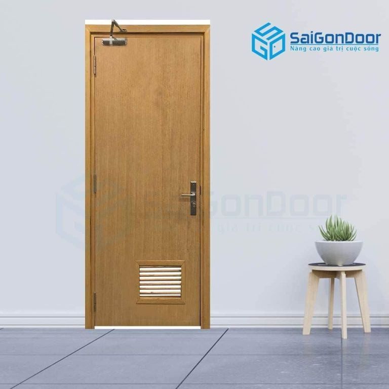 Mẫu cửa gỗ 1 cánh phòng ngủ cùng với ô chớp thoáng Mẫu cửa gỗ 1 cánh phòng ngủ cùng với ô chớp thoáng