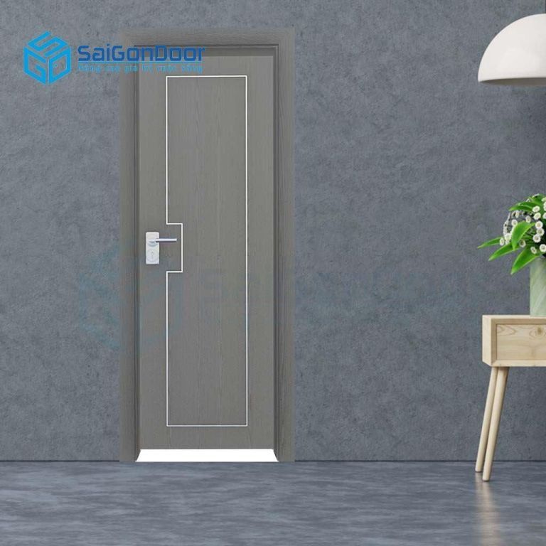 Mẫu cửa màu xám với đường chỉ phào nổi Mẫu cửa màu xám với đường chỉ phào nổi