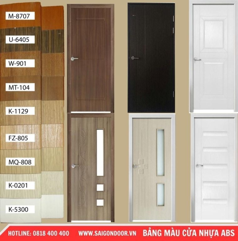 Bảng màu và mẫu cửa mới ABS Bảng màu và mẫu cửa mới ABS