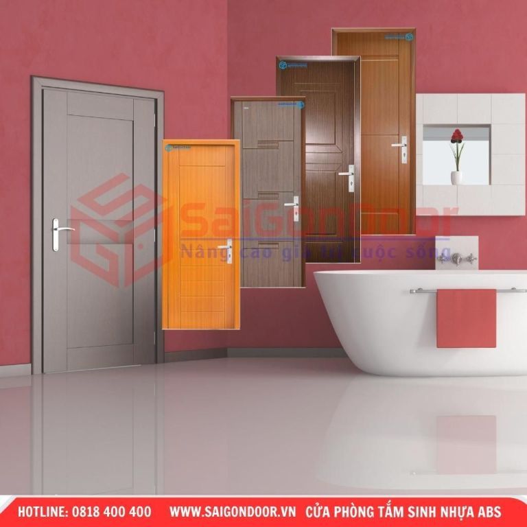 Cửa nhựa ABS được lắp đặt trong phòng tắm. Cửa nhựa ABS được lắp đặt trong phòng tắm.