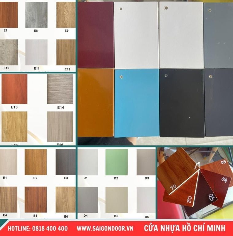 Bảng màu cửa nhựa composite cập nhật năm 2024 Bảng màu cửa nhựa composite cập nhật năm 2024