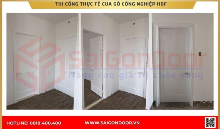 Hình ảnh thi công thực tế Cửa Gỗ Công Nghiệp HDF Bình Phước Hình ảnh thi công thực tế Cửa Gỗ Công Nghiệp HDF Bình Phước