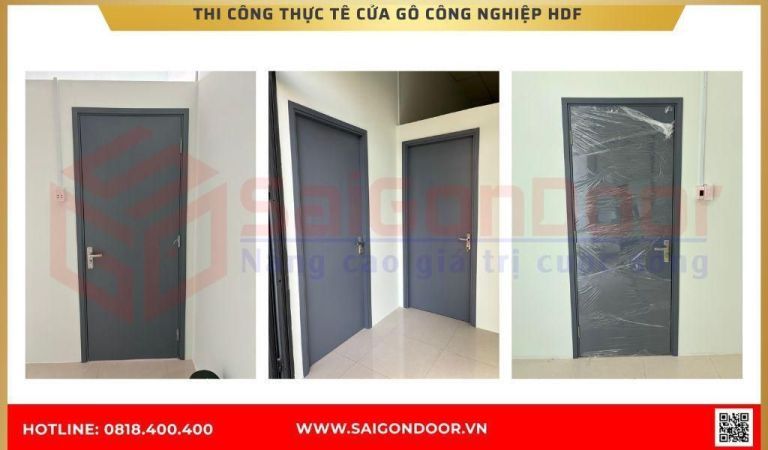 Hình ảnh thi công thực tế Cửa Gỗ Công Nghiệp HDF Bình Phước Hình ảnh thi công thực tế Cửa Gỗ Công Nghiệp HDF Bình Phước