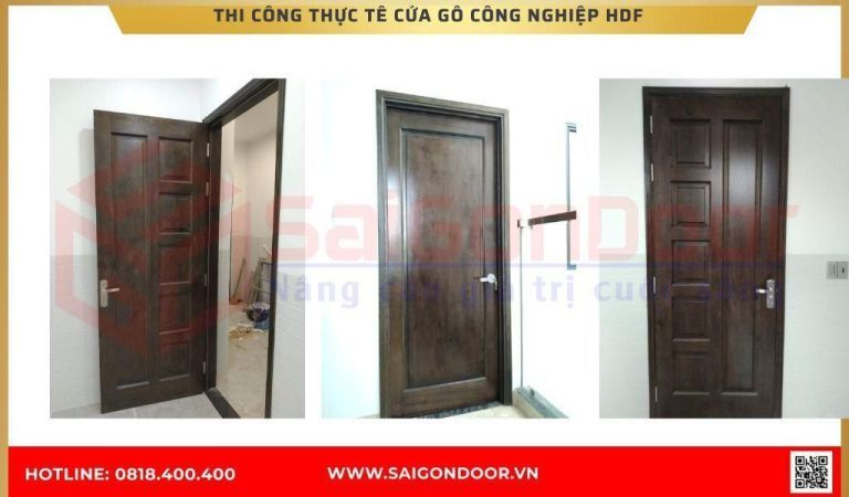 Hình ảnh thi công thực tế Cửa Gỗ Công Nghiệp HDF Bình Phước Hình ảnh thi công thực tế Cửa Gỗ Công Nghiệp HDF Bình Phước