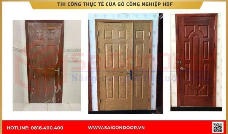 Hình ảnh thi công thực tế Cửa Gỗ Công Nghiệp HDF Bình Phước Hình ảnh thi công thực tế Cửa Gỗ Công Nghiệp HDF Bình Phước