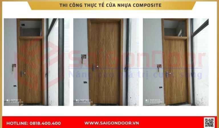 Hình ảnh thi công thực tế cửa nhựa composite Bình Phước Hình ảnh thi công thực tế cửa nhựa composite Bình Phước