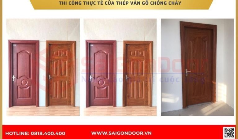 Hình ảnh thi công thực tế cửa thép chống cháy tại Cà Mau Hình ảnh thi công thực tế cửa thép chống cháy