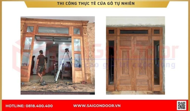 Hình ảnh thi công thực tế về cửa gỗ tự nhiên An Giang Hình ảnh thi công thực tế về cửa gỗ tự nhiên An Giang