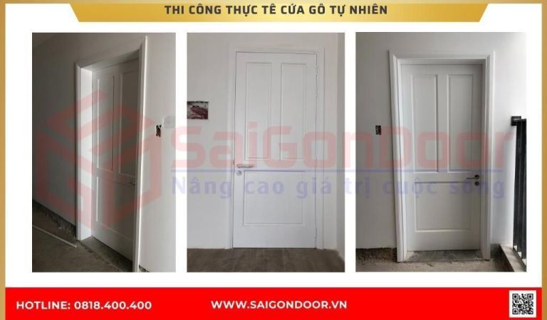 Hình ảnh thi công thực tế về cửa gỗ tự nhiên Hình ảnh thi công thực tế về cửa gỗ tự nhiên