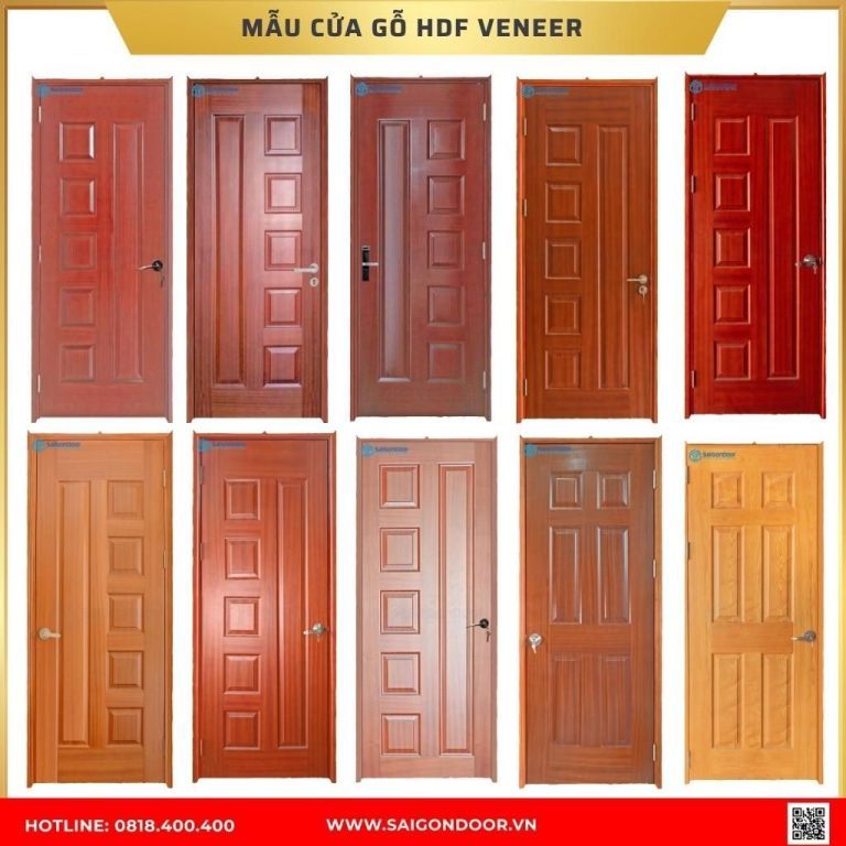 Mẫu cửa gỗ HDF được ưa chuộng tại An Giang Mẫu cửa gỗ HDF Veneer được ưa chuộng