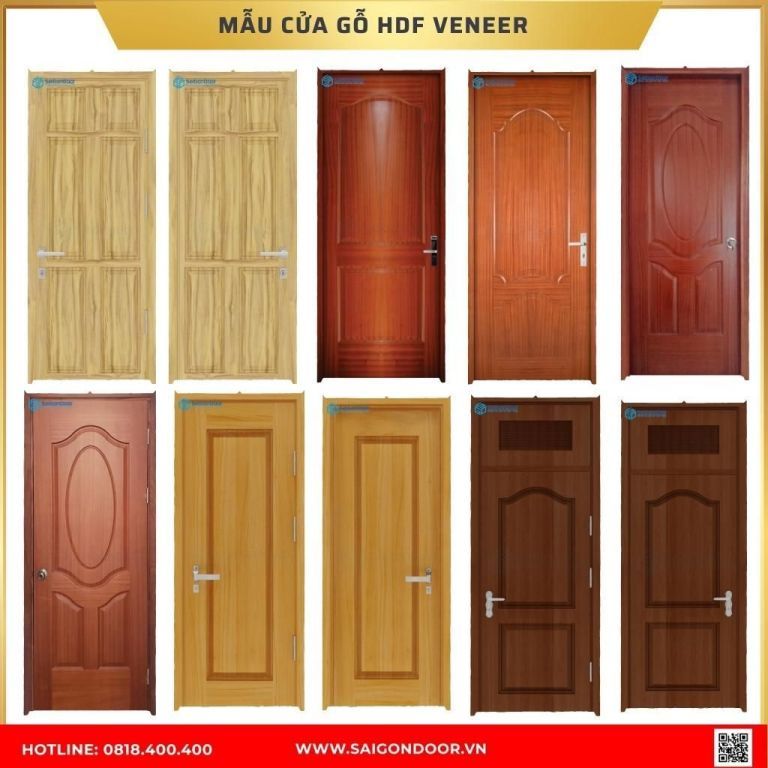 Mẫu cửa gỗ HDF được ưa chuộng tại Long An Mẫu cửa gỗ HDF Veneer được ưa chuộng