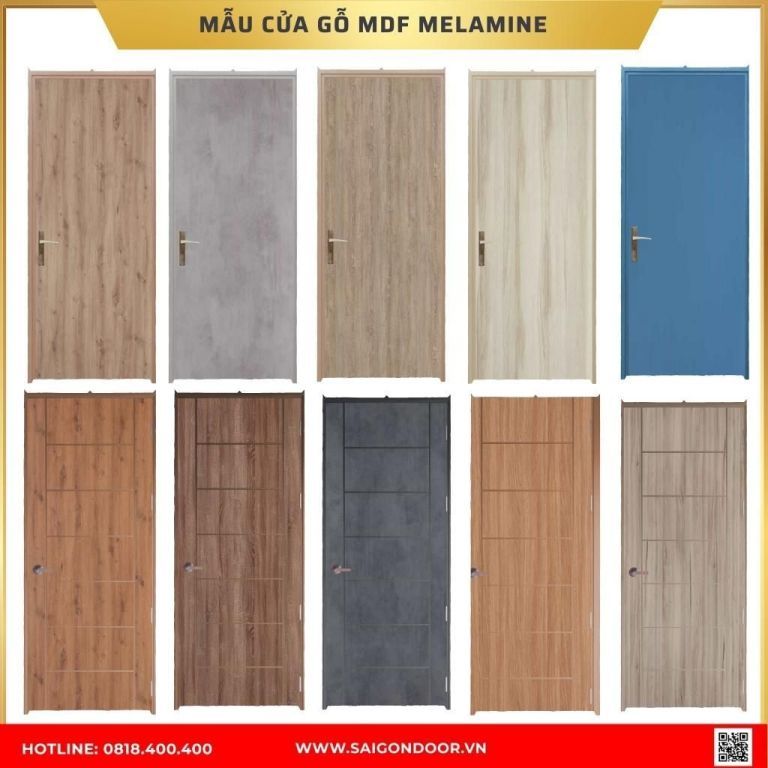Mẫu cửa gỗ công nghiệp MDF Melamine Bình Phước Mẫu cửa gỗ công nghiệp MDF Melamine