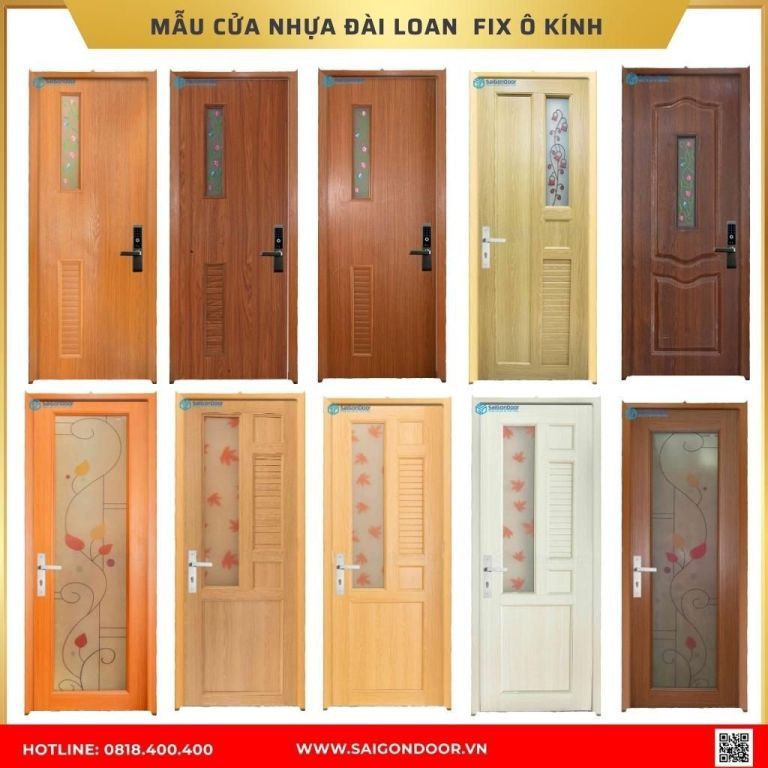 Mẫu cửa nhựa Đài Loan được ưa chuộng tại An Giang Mẫu cửa nhựa Đài Loan Vĩnh Long