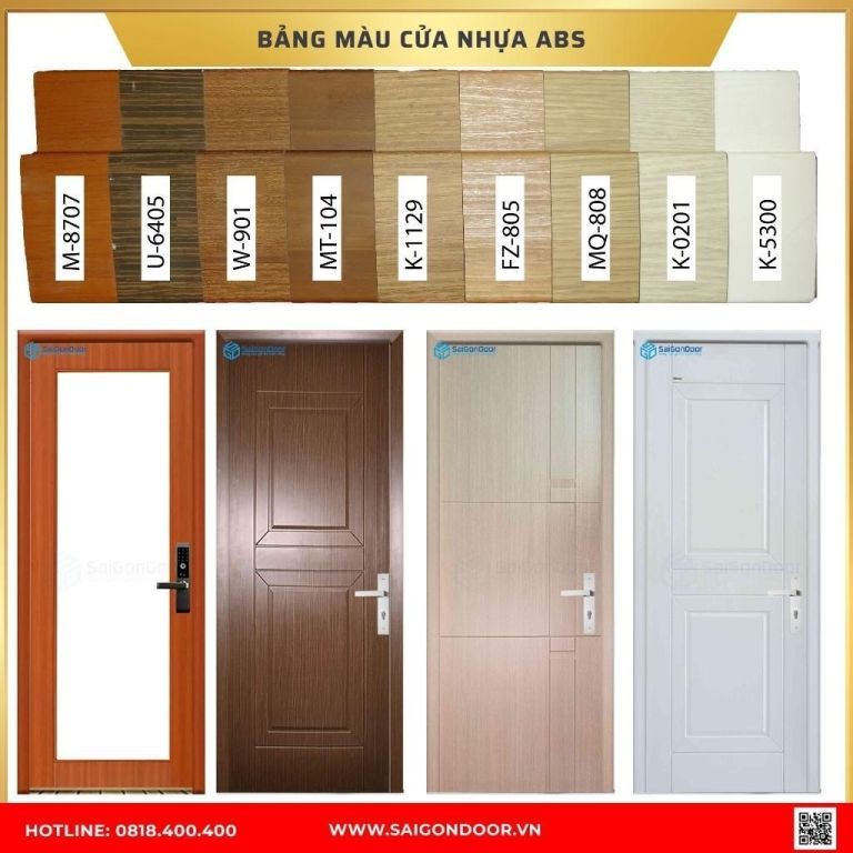 Bảng màu cửa nhựa ABS Cần Thơ Bảng màu cửa nhựa ABS