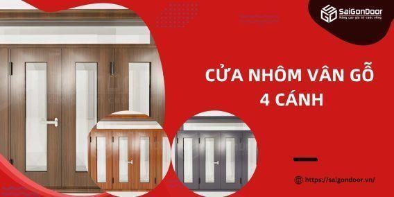 Cửa Nhôm Vân Gỗ 4 Cánh