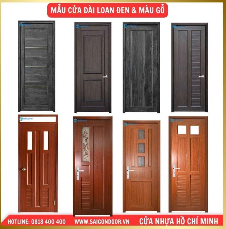 Mẫu cửa nhựa màu đen và màu gỗ đang là lựa chọn hàng đầu của khách hàng Mẫu cửa nhựa màu đen và màu gỗ đang là lựa chọn hàng đầu của khách hàng