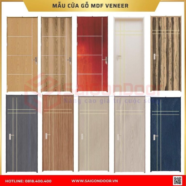 Mẫu cửa gỗ MDF Veneer được ưa chuộng tại Long An Mẫu cửa gỗ MDF Veneer được ưa chuộng