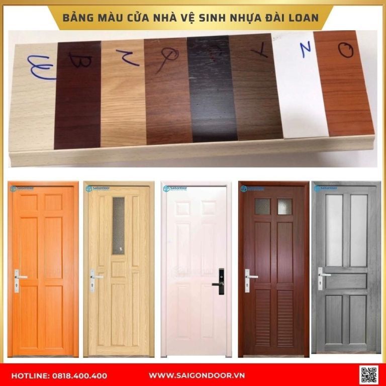 Bảng màu cửa nhà vệ sinh nhựa Đài Loan tại Sóc Trăng Bảng màu cửa nhà vệ sinh nhựa Đài Loan