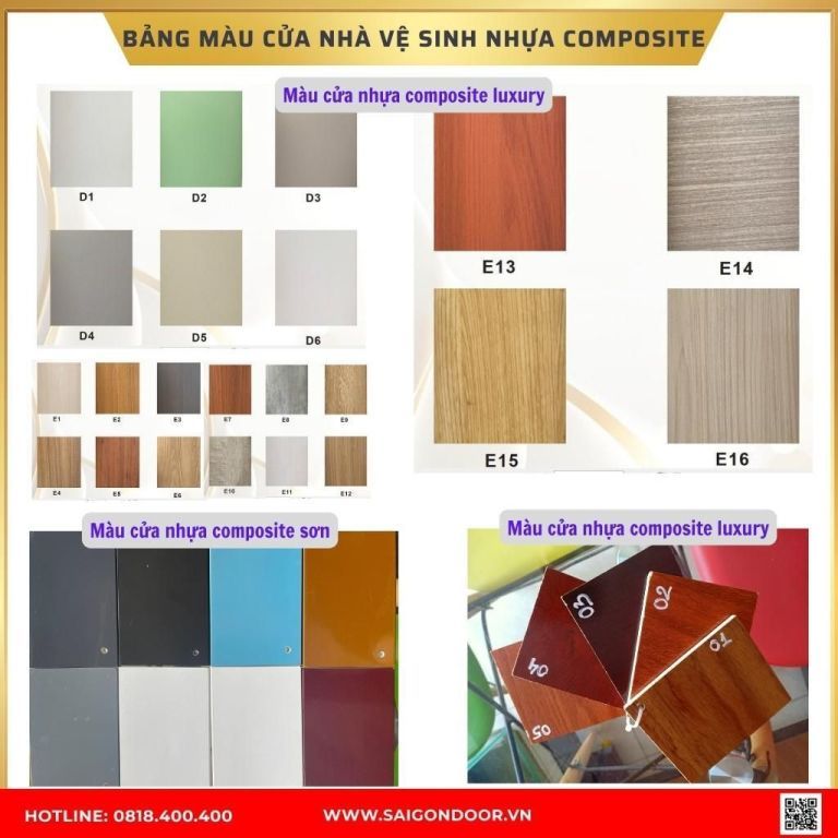 Bảng màu cửa nhà vệ sinh nhựa composite tại Sóc Trăng Bảng màu cửa nhà vệ sinh nhựa composite