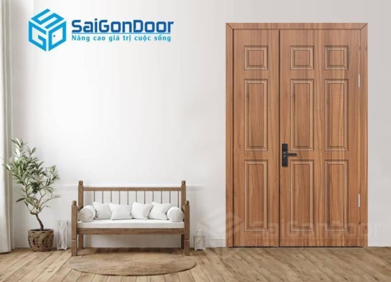 10+ Mẫu Cửa Thép Vân Gỗ Bà Rịa Vũng Tàu Giá Tốt Tận Xưởng 13 Cửa thép vân gỗ 2 cánh lệch độc đáo