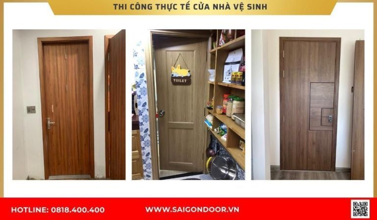 Hình ảnh thi công thực tế cửa nhà vệ sinh tại Sóc Trăng Hình ảnh thi công thực tế cửa nhà vệ sinh