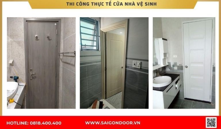 Hình ảnh thi công thực tế cửa nhà vệ sinh tại Sóc Trăng Hình ảnh thi công thực tế cửa nhà vệ sinh