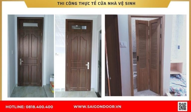 Hình ảnh thi công thực tế cửa nhà vệ sinh tại Sóc Trăng Hình ảnh thi công thực tế cửa nhà vệ sinh