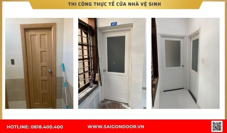 Hình ảnh thi công thực tế cửa nhà vệ sinh tại Sóc Trăng Hình ảnh thi công thực tế cửa nhà vệ sinh