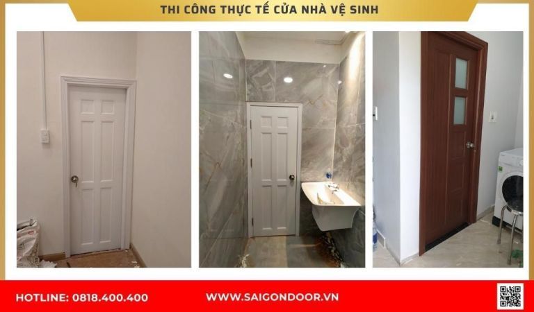 Hình ảnh thi công thực tế cửa nhà vệ sinh tại Sóc Trăng Hình ảnh thi công thực tế cửa nhà vệ sinh