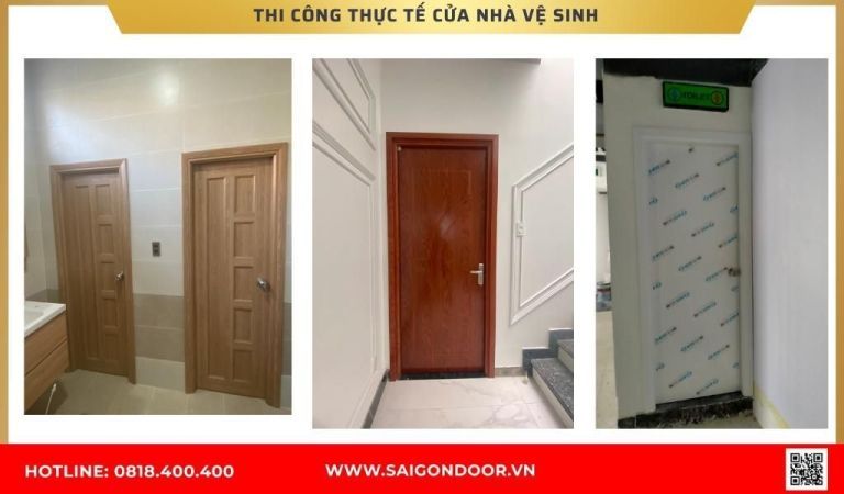 Hình ảnh thi công thực tế cửa nhà vệ sinh tại Sóc Trăng Hình ảnh thi công thực tế cửa nhà vệ sinh