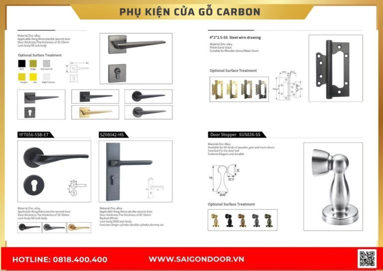 Phụ kiện cửa gỗ carbon Phụ kiện cửa gỗ carbon