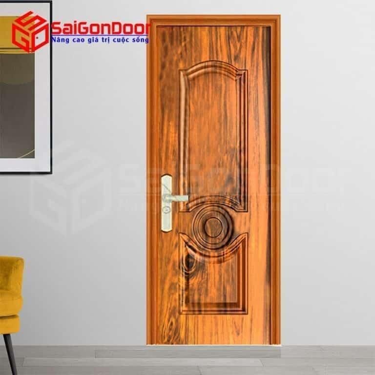 cửa sắt giả vân gỗ tại quận 5 Mẫu cửa sắt có đường vân độc đáo
