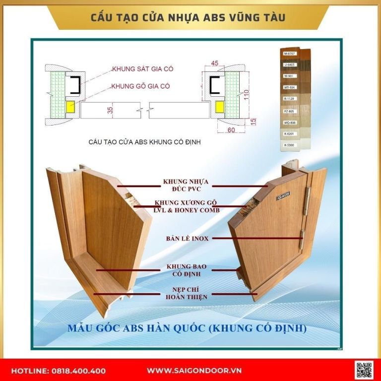 Cấu tạo cửa nhựa ABS Hàn Quốc Cấu tạo cửa nhựa ABS Hàn Quốc