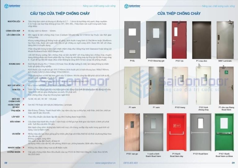Catalog cửa thép chống cháy Catalog cửa thép chống cháy