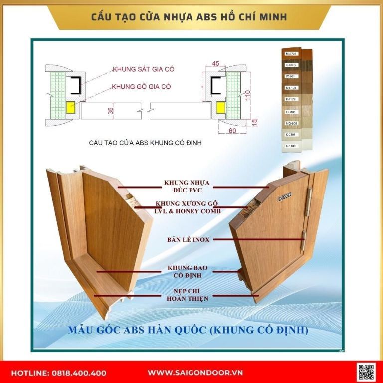 Cấu tạo cửa nhựa ABS Hàn Quốc Cấu tạo cửa nhựa ABS Hàn Quốc
