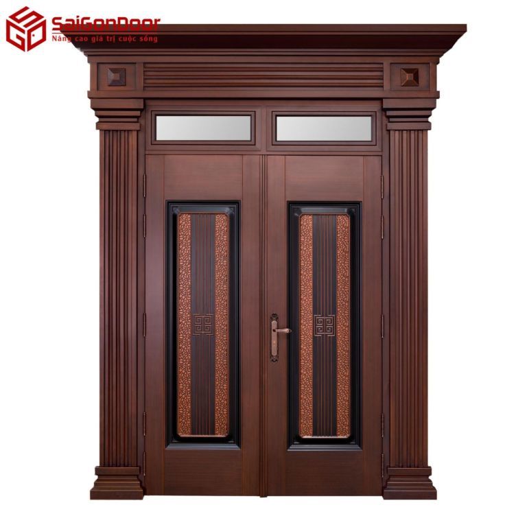 Có Nên Lắp Đặt Cửa Sắt Giả Gỗ Tại Quận 3 Không? 16 Cửa sắt giả gỗ 2 cánh - Sự lựa chọn phổ biến hiện nay