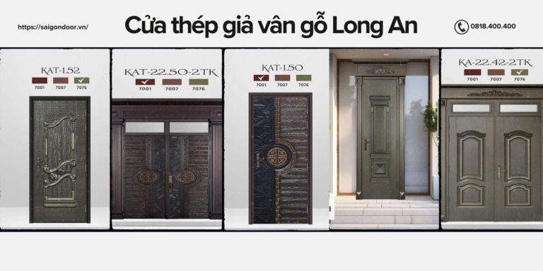 Báo Giá Cửa Thép Giả Vân Gỗ Long An Mới Nhất & Lắp Đặt Miễn Phí 8 Cửa thép giả vân gỗ Long An được ưa chuộng