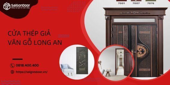 cửa thép giả vân gỗ long an