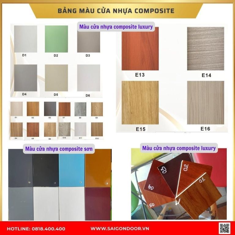 Bảng màu cửa nhựa composite Bảng màu cửa nhựa composite