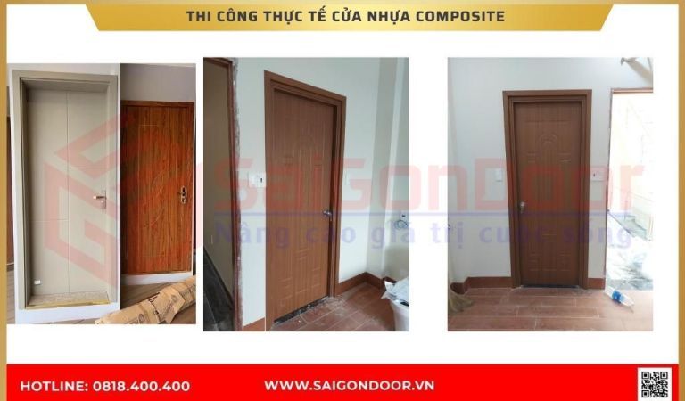 Hình ảnh thi công thực tế cửa nhựa composite tại Bến Tre Hình ảnh thi công thực tế cửa nhựa composite