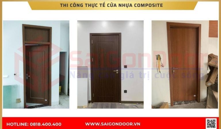 Hình ảnh thi công thực tế cửa nhựa composite tại An Giang Hình ảnh thi công thực tế cửa nhựa composite