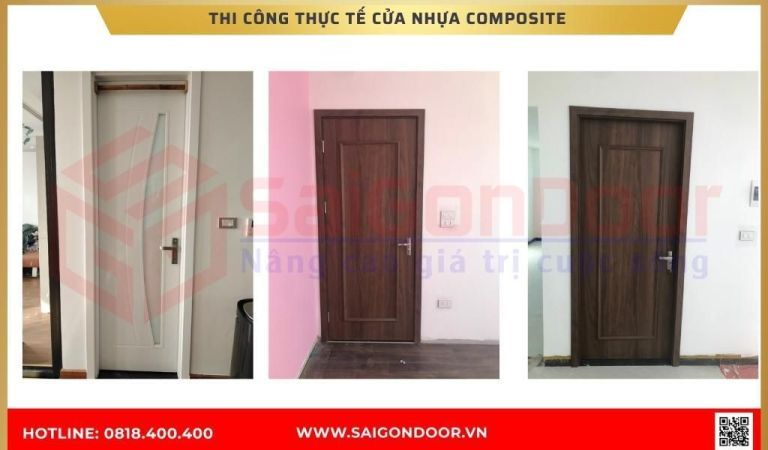 Hình ảnh thi công thực tế cửa nhựa composite tại An Giang Hình ảnh thi công thực tế cửa nhựa composite