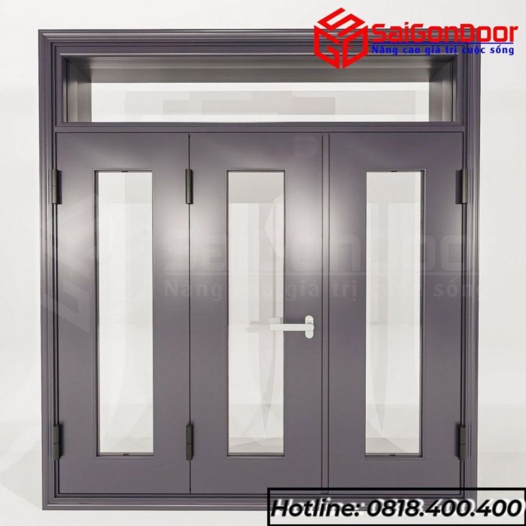 Mẫu cửa nhôm vân gỗ 3 cánh Mẫu cửa nhôm vân gỗ 3 cánh