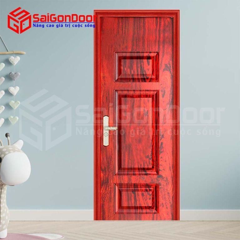 Mẫu cửa thép vân gỗ 1 cánh Mẫu cửa thép vân gỗ 1 cánh