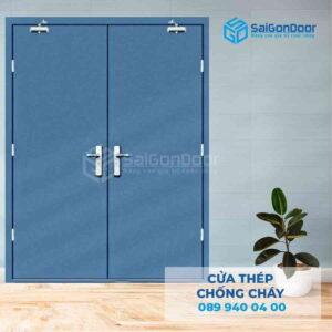 Cửa Thép Chống Cháy 2P 2 tay co thuy luc