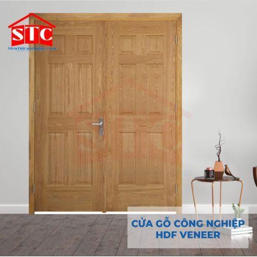 Cửa gỗ Pano Veneer giá rẻ 12A-Sồi-2-Cánh