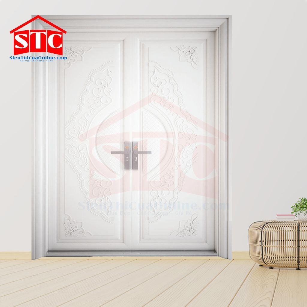 Cửa thép vân gỗ biệt thự 2H9-T